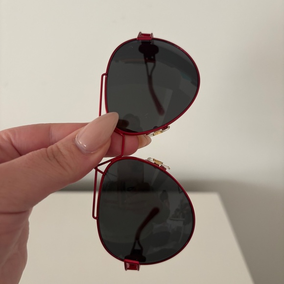 VERSACE Wire RocK Pilot Medusa 2160 Red Gold VE2160 Aviator Sunglasses Unisex main image 11